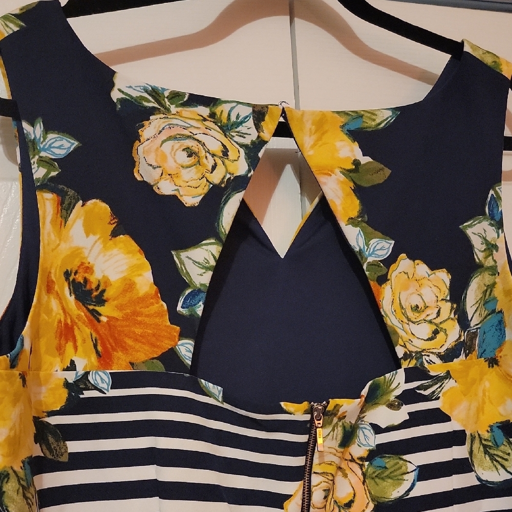 Vibrant Floral and Striped Dress - Picture 5 of 6